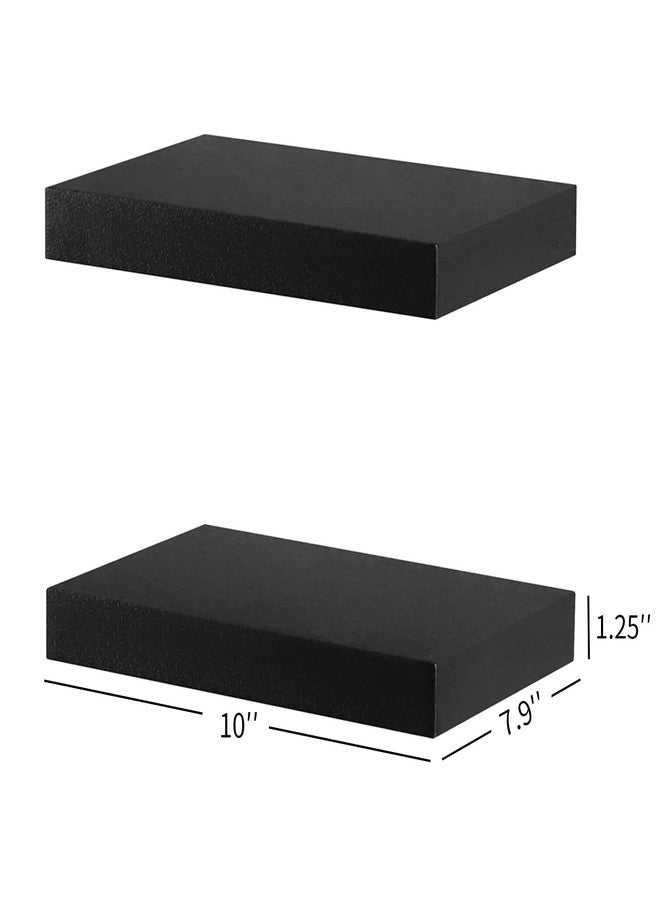 WELLAND Set of 2 Floating Shelves Wall Mounted Shelf, for Home Decor with 8" Deep (Black, 10 inch) - Image 2